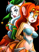 Drawn naughty chicks in tight outfits looking so hot while dancing.